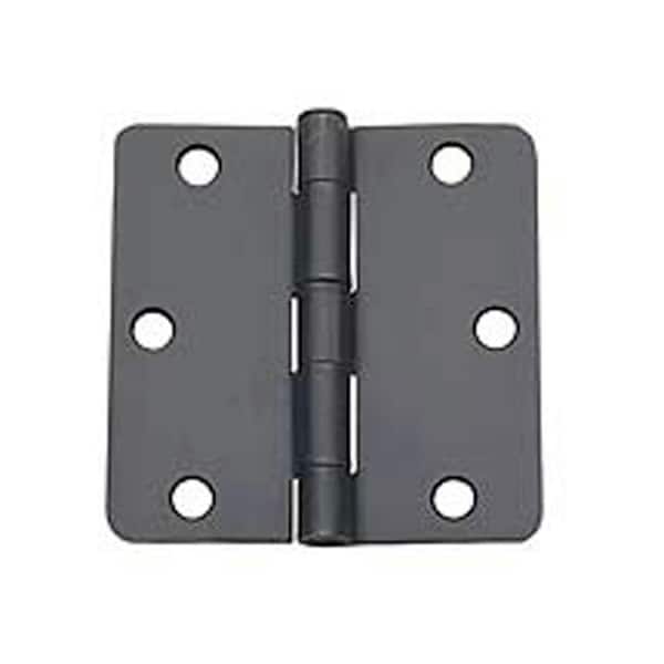 Global Door Controls 3.5 in. x 3.5 in. Oil-Rubbed Bronze Plain Bearing Steel Hinge with 1/4 in. Radius (Set of 2)