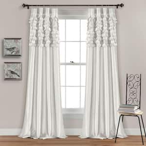 Circle Dream 54 in. W x 95 in. L Light Filtering Window Curtain Panels White Set