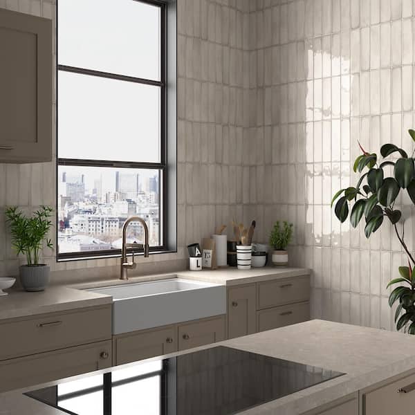 Rustico Cream 3 in. x 12 in. Glossy Ceramic Rectangular Wall Tile (10.763 sq. ft. /Case)