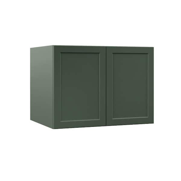 Hampton Bay Designer Series Melvern 33 in. W x 24 in. D x 24 in. H Assembled Shaker Wall Kitchen Cabinet in Forest