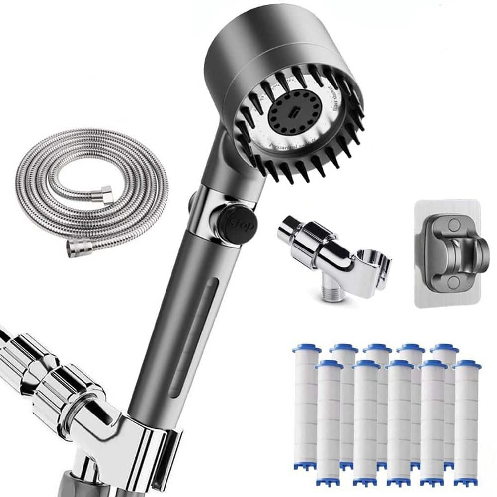 Wudkey 1-Piece 3-Spray Modes Filtered Handheld Shower Head with 75 in ...