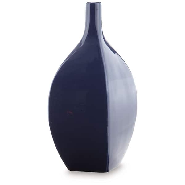 Signature DESIGN BY ASHLEY Abtinson 12 in. Blue Ceramic Bud Decorative Vase