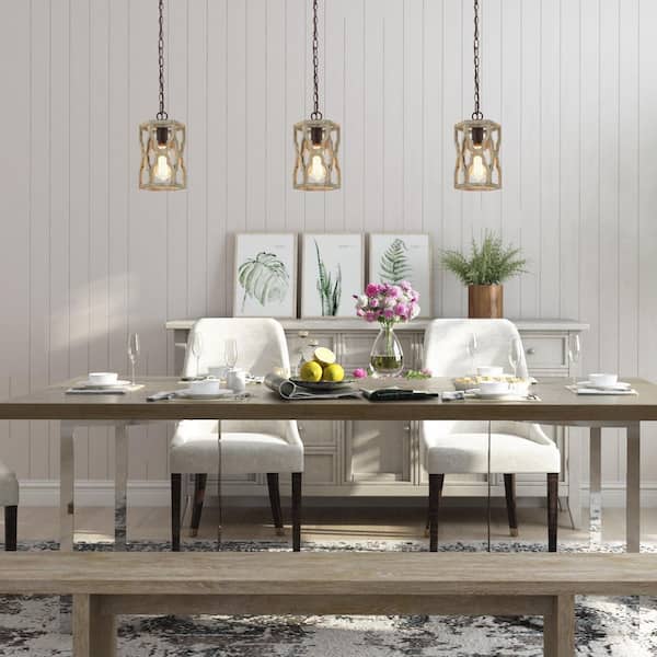 Caria Modern 6- -Light Geometric Matte Black Cage Dining Room Chandelier with Gold Sputnik Sockets Design