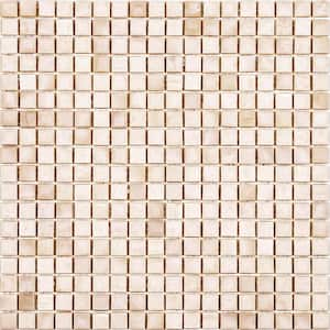 Skosh 11.6 in. x 11.6 in. Glossy Shimmer Beige Glass Mosaic Wall and Floor Tile (18.69 sq. ft./case) (20-pack)