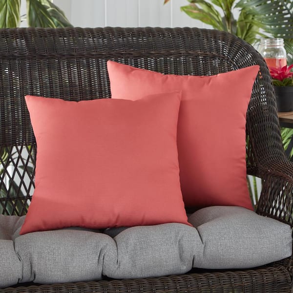 Greendale Home Fashions 2 Pack Outdoor Throw Pillow Coral