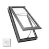 VELUX 21 in. x 45-3/4 in. Manual Venting Deck Mount Skylight with Laminated LowE3 Glass, Solar Powered Room Darkening Shade