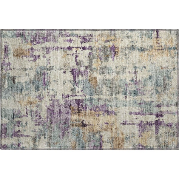 Mayfield Premium Machine Washable Abstract AMF2072 Linen 2 ft. x 3 ft. Accent Rug
