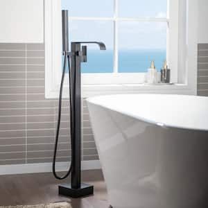 Single-Handle Freestanding Tub Faucet with Hand Shower in Matte Black