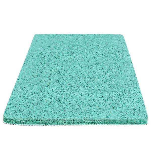 Anti Slip Shower Mat for Elderly 24 x 17 Non Slip Bath Mat for Inside Shower PVC Loofah Bathroom Mat Aqua