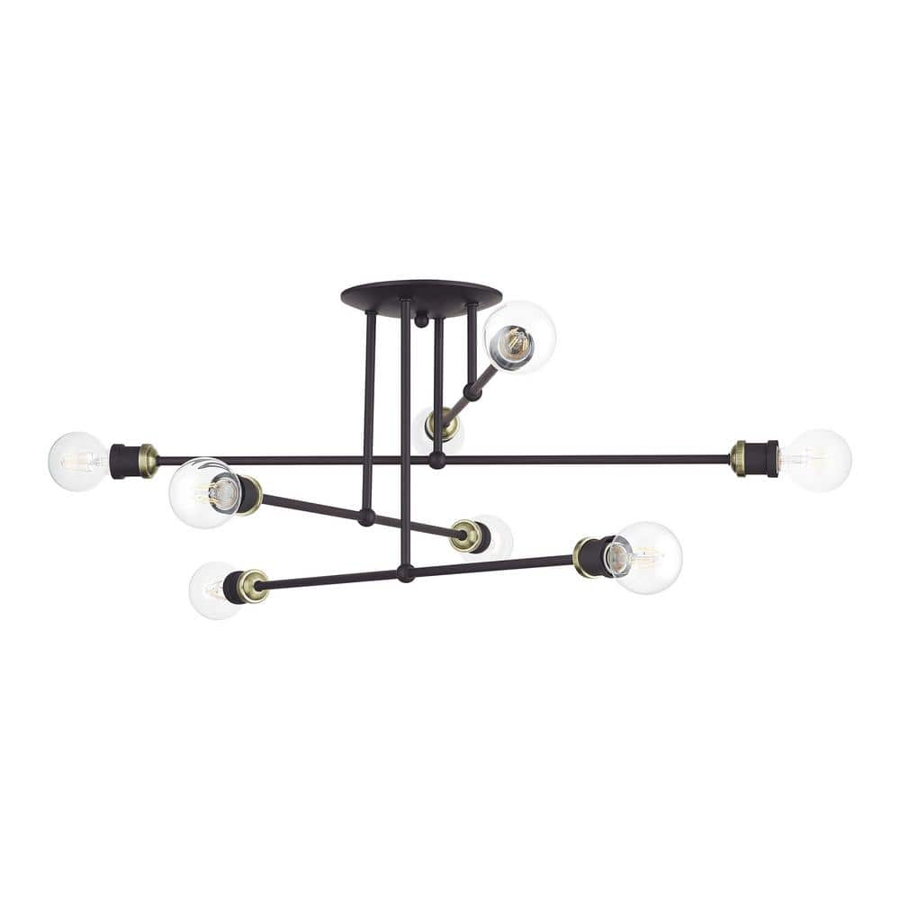 Delacroix 35 in. 8-Light Bronze Semi Flush Mount price history on PriceWatchPro