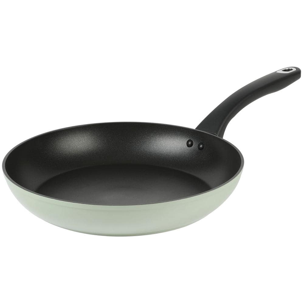 Martha Stewart Everyday Bowcroft 8 in. Aluminum Nonstick Frying Pan in Sage Green