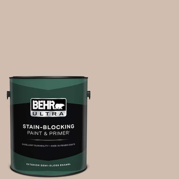 BEHR ULTRA 1 gal. #N190-3 Windrift Beige Semi-Gloss Enamel Exterior Paint & Primer