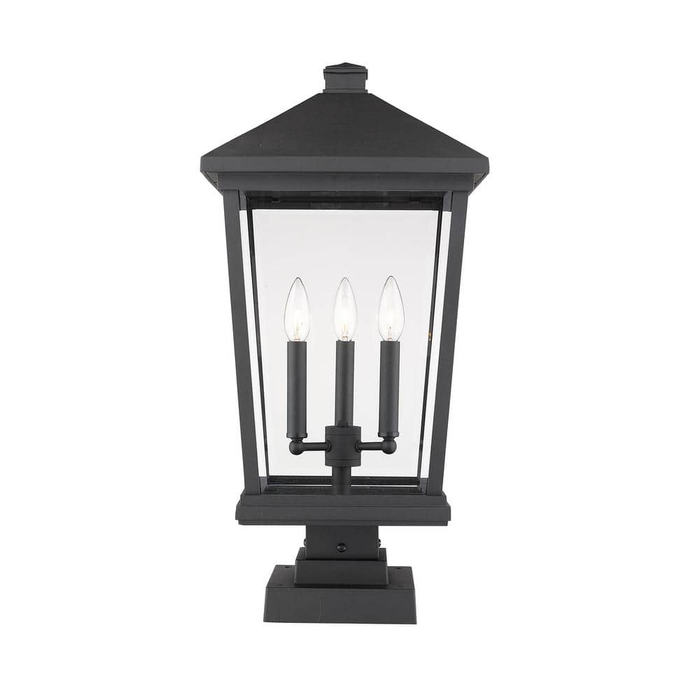 Beacon 24.75 in. 3-Light Black Aluminum Hardwired Outdoor Weather Resistant
