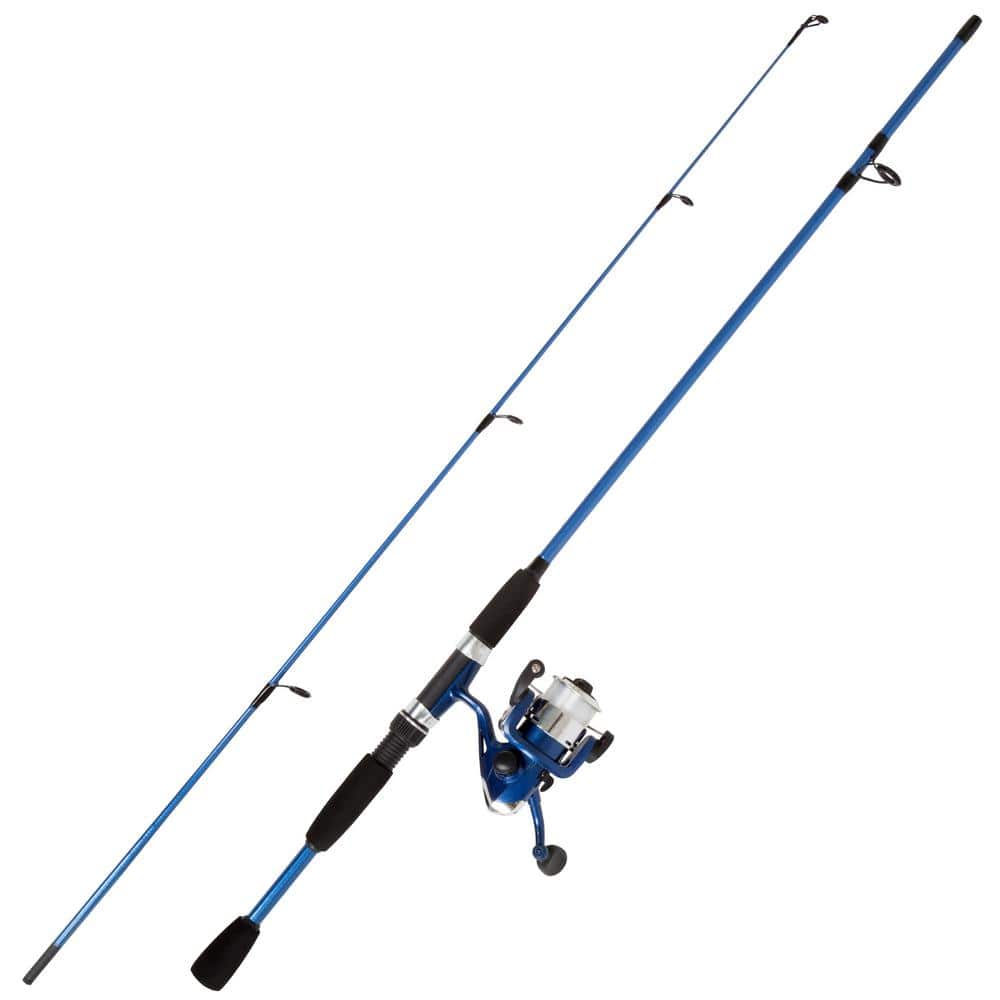 Blue 5 ft. 2 in. Fiberglass Fishing Rod and Reel Starter Set 2000