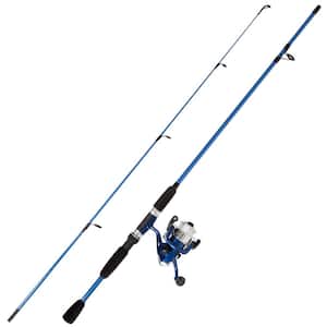 Fiberglass Fishing Rod and Reel Combo - Portable 2-Piece 65 in. Pole with  Size 20 Spinning Reel 619432IJI - The Home Depot