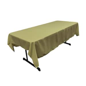 60 x 84 in. Dark Sage Polyester Poplin Rectangular Tablecloth