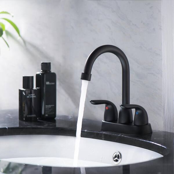 Bathroom Faucet 2 Handle Oil Rubbed Bronze Set with Pop-up Drain and Water Hoses 