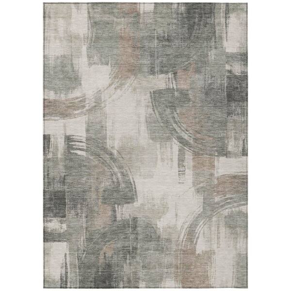 Chantille Machine Washable Indoor/Outdoor Abstract ACN2948 Graphite 10 ft. x 14 ft. Area Rug