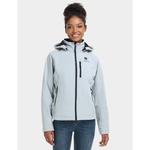 ORORO Women's XX-Large Grey 7.38-Volt Lithium-Ion Heated Jacket with One 4.8Ah Battery and Charger