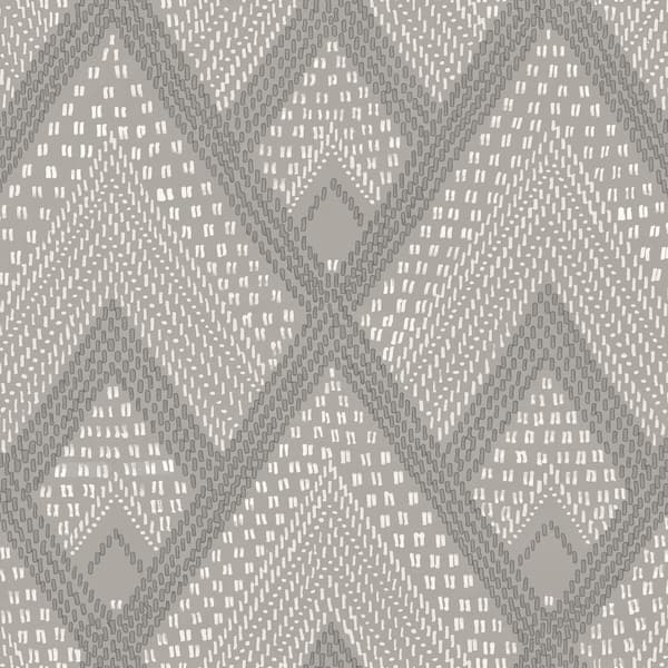 Seabrook Designs Panama Boho Diamonds Cove Gray Geometric Paper Strippable Roll (Covers 56.05 sq. ft.)