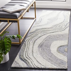 Fifth Avenue Gray/Ivory 2 ft. x 8 ft. Gradient Abstract Runner Rug