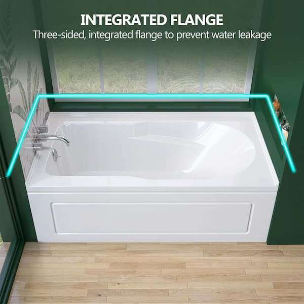 Zeafive Sez 60 in. x 32 in. Alcove/Apron Front Soaking Bathtub