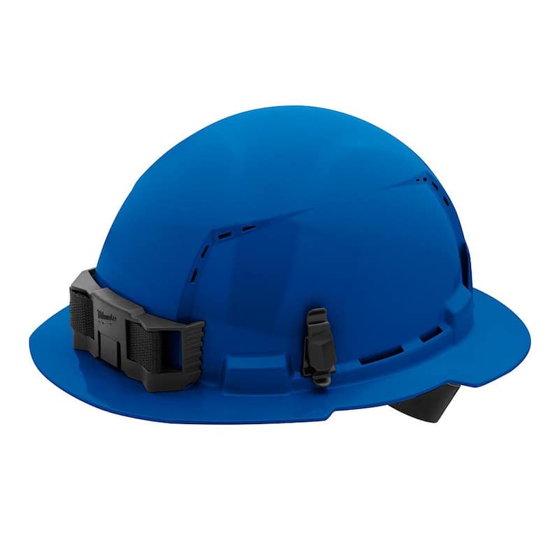 BOLT Blue Type 1 Class C Full Brim Vented Hard Hat with 4-Point Ratcheting Suspension (5-Pack)