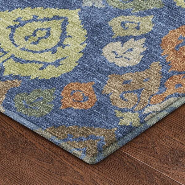 Mayfield Premium Machine Washable Abstract AMF2460 Navy 10 ft. x 14 ft. Area Rug