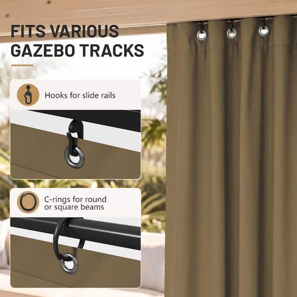 WNP 12 ft. x 14 ft. Universal Outdoor Privacy Curtains, Gazebo