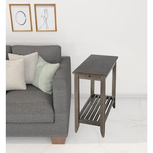 Charlie 12 in. Brown Rectangle Wood End Table