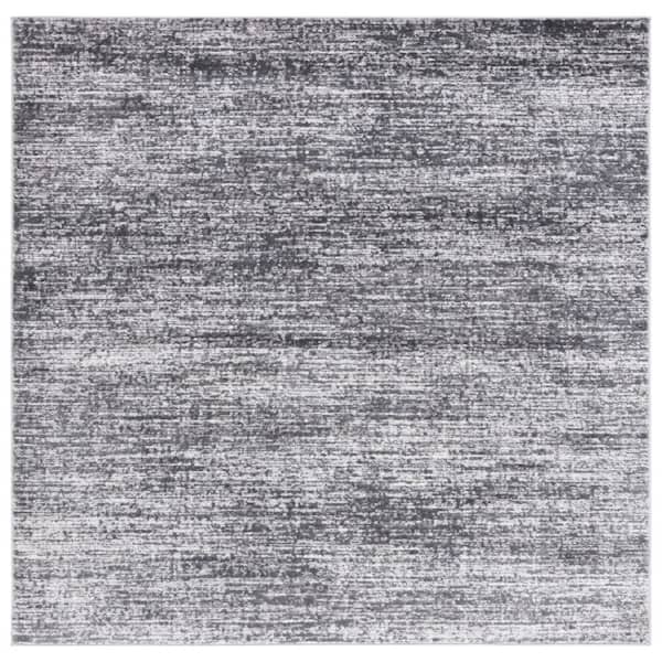 SAFAVIEH Shivan Grey/Dark Grey 7 ft. x 7 ft. Abstract Geometric Distressed Square Area Rug