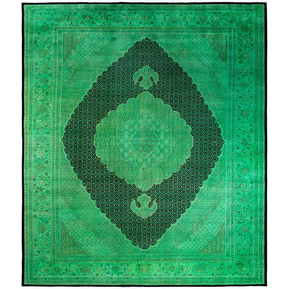 Fine Vibrance Green 10 X 14 Hand-Knotted Wool Indoor Area Rug price history on PriceWatchPro