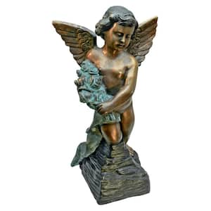 35 in. H Cast Bronze Staglieno Memorial Angel Garden Statue