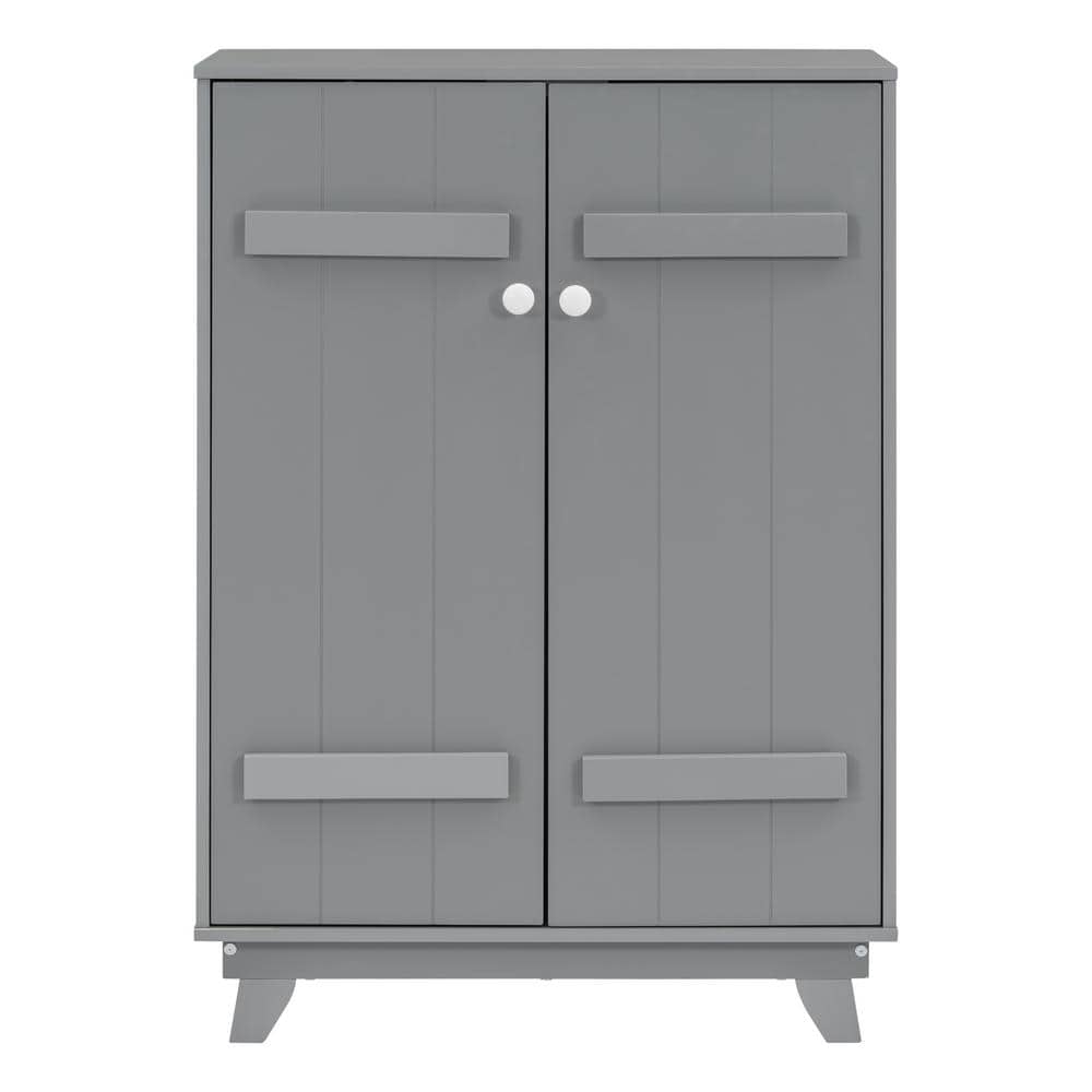 31.50 in. W x 19.70 in. D x 43.40 in. H Gray Solid Wood Outdoor Storage Cab