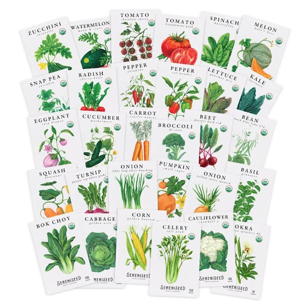 Certified Organic Vegetable Seeds (30-Pack)
