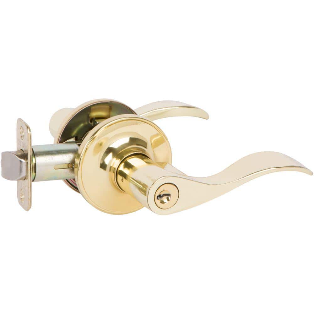 Callan Bennett Bright Brass Keyed Entry Door Handle