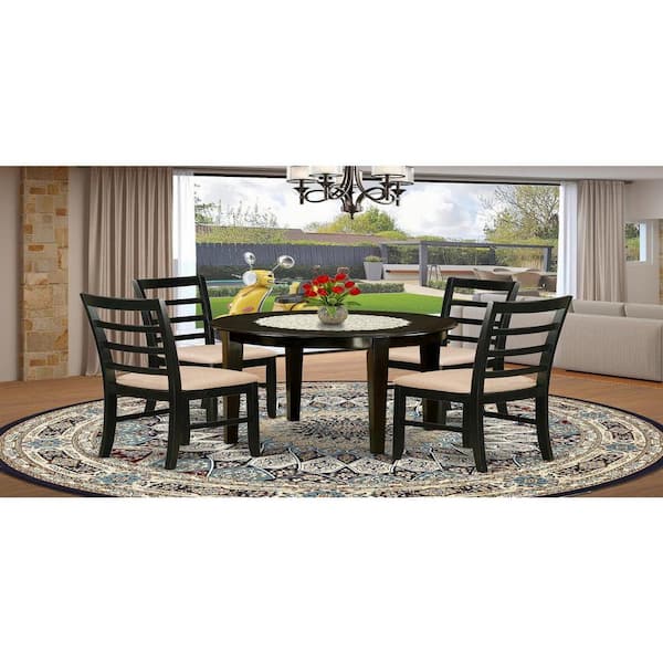 East West Furniture 5-Piece Cappuccino Solid Wood Top - Dining Room Set - Seats 4