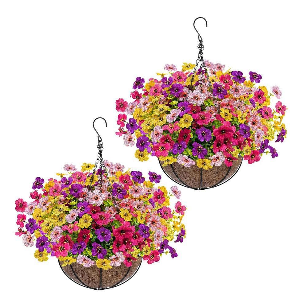 18.5 in. Multi-Colored Outdoor Artificial Chrysanthemum Hanging