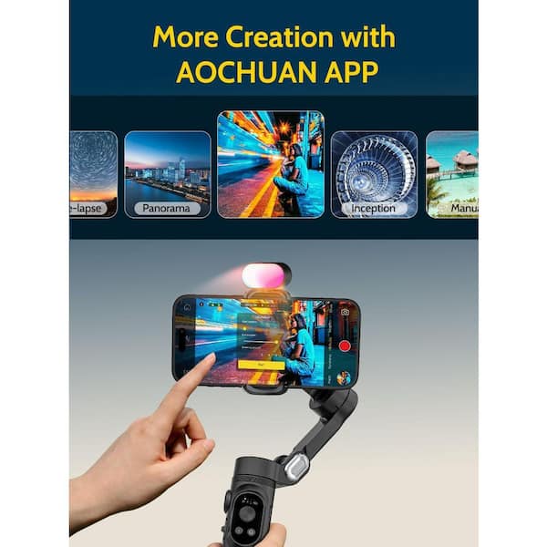 OBJLGEV Handheld 3-Axis Gimbal Stabilizer for iPhone and Android