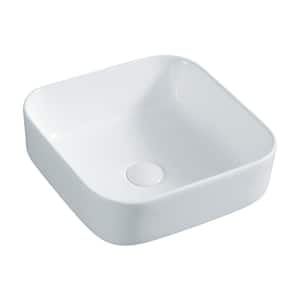 Torino 15.5 in. x 15.5 in. Vitreous China Vessel Sink in White
