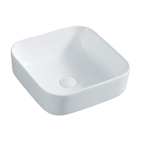 Empire Industries Torino 15.5 in. x 15.5 in. Vitreous China Vessel Sink in White