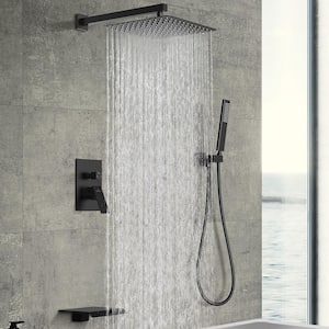 Single Handle 1 -Spray Shower Faucet 2.5 GPM with Pressure Balance Anti Scald in Matte Black