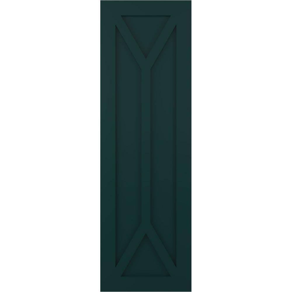 True Fit 12 in. x 61 in. Flat Panel PVC San Carlos Mission Style Fixed Mount Shutters Pair in Thermal Green price history on PriceWatchPro