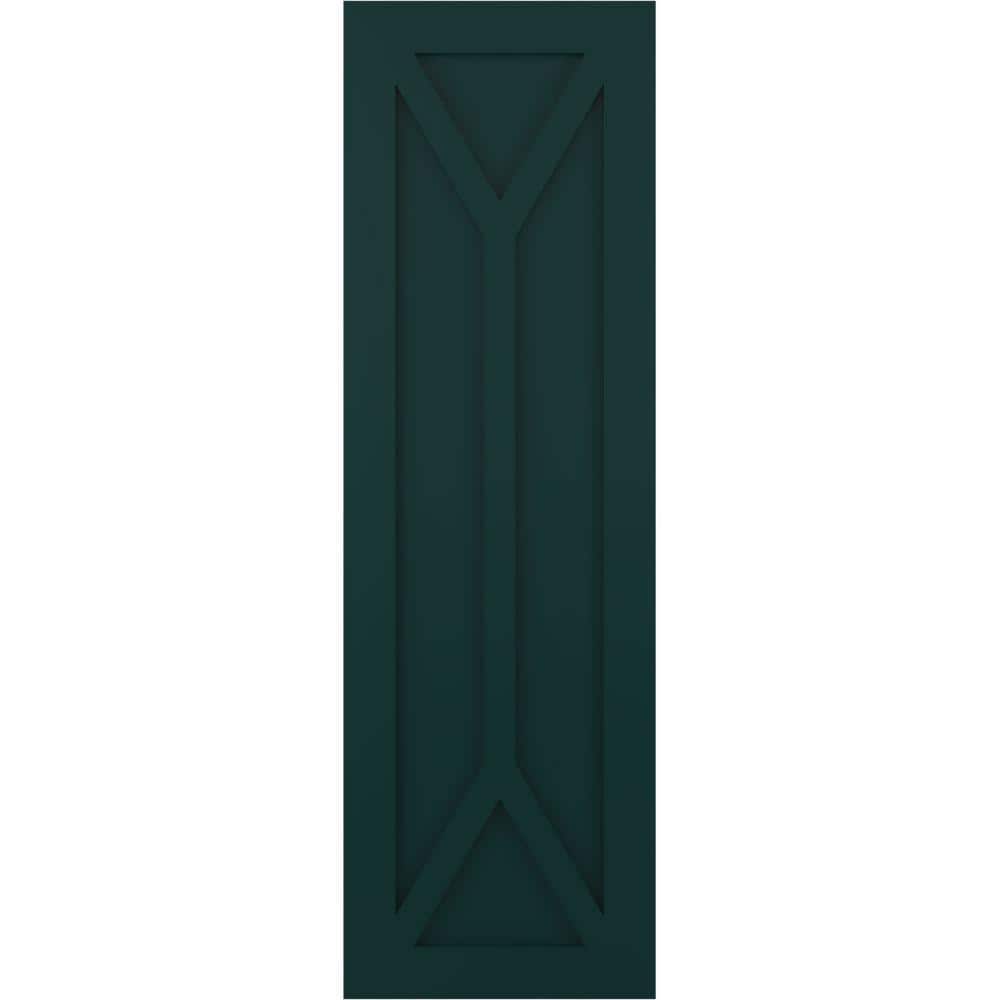 18 in. x 50 in. True Fit Flat Panel PVC San Carlos Mission Style Fixed Mount Shutters Pair in Thermal Green price history on PriceWatchPro