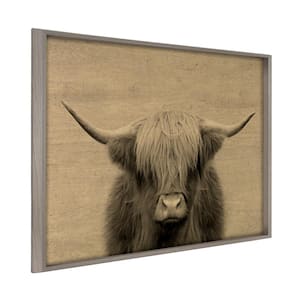 Blake 24 in. x 32 in. Hey Dude Highland Cow by The Creative Bunch Studio Framed Wooden Wall Art