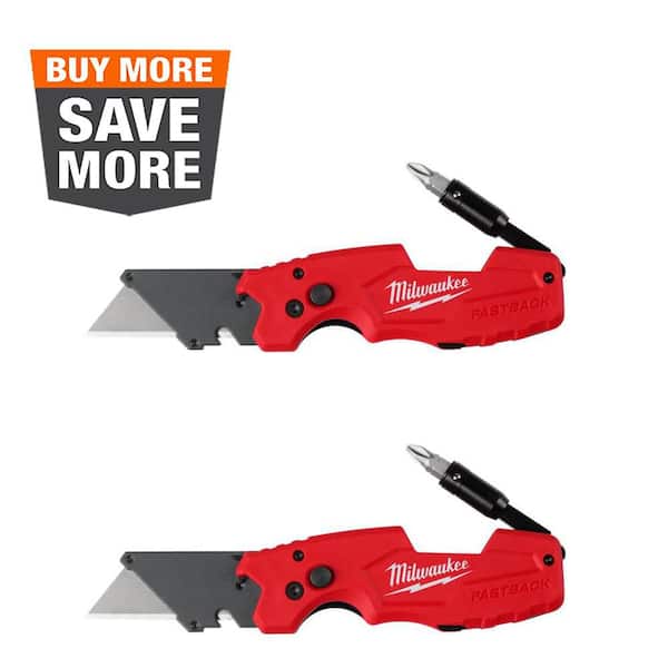 FASTBACK 6-in-1 Folding Utility Knives with General Purpose Blade (2-Pack)