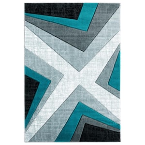 Bristol Zine Turquoise 2 ft. 7 in. x 7 ft. 4 in. Area Rug