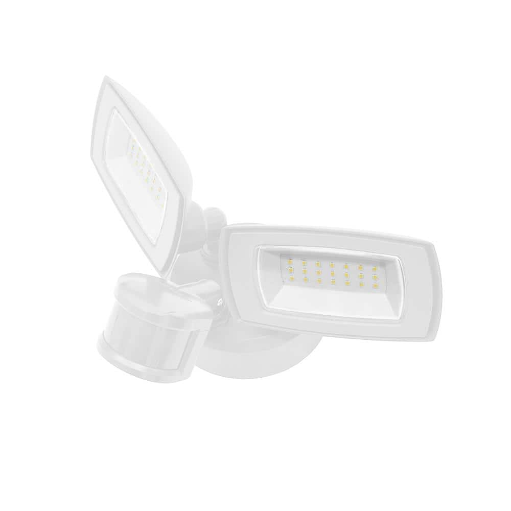 White LED Motion-Activated Twin Head Flood Light