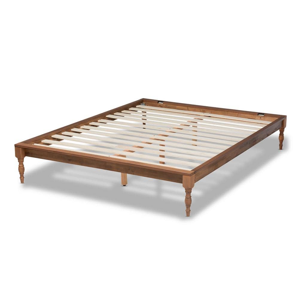 Queen Ash Walnut Wood Frame Upholstered Bed