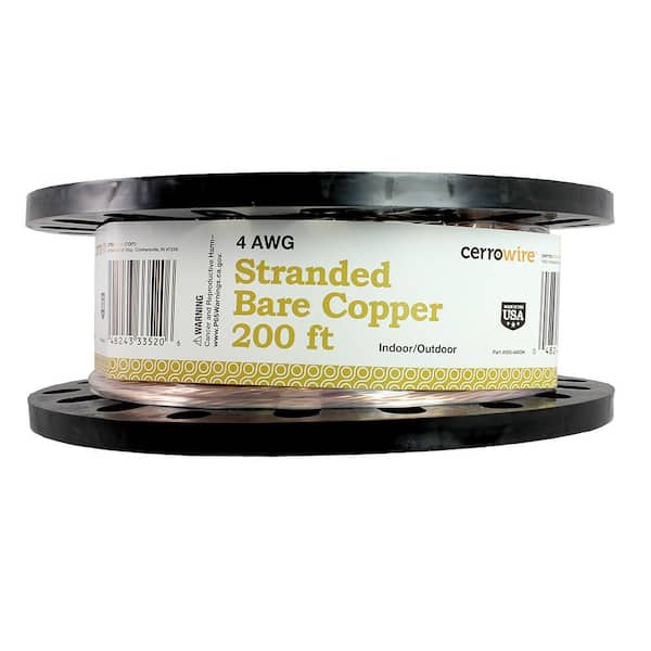 Cerrowire 200 ft. 4-Gauge Stranded SD Bare Copper Grounding Wire